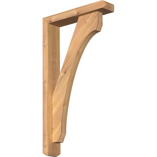 Ekena Millwork Legacy Craftsman Smooth Bracket w/ Offset Brace, Western Red Cedar, 3 1/2"W x 16"D x 28"H BKT0402X16X28LEC04SWR - main